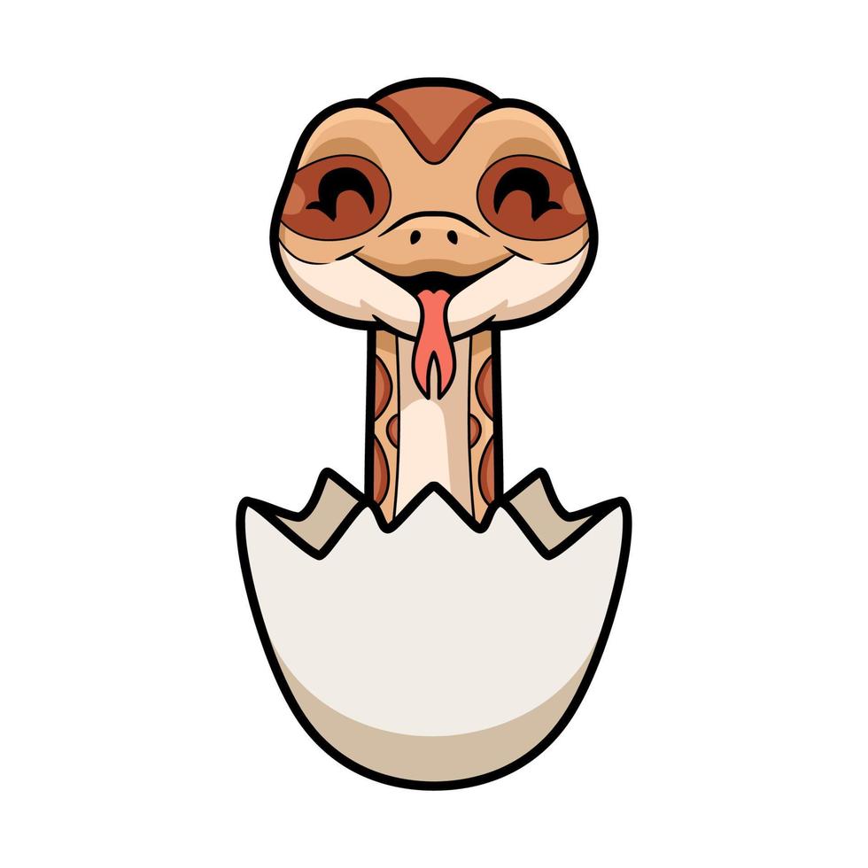 Cute daboia russelii snake cartoon inside an egg vector