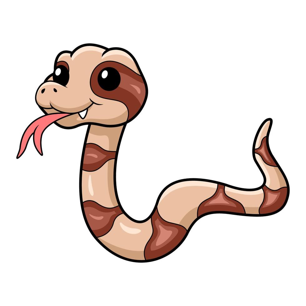 Cute happy copperhead snake cartoon vector