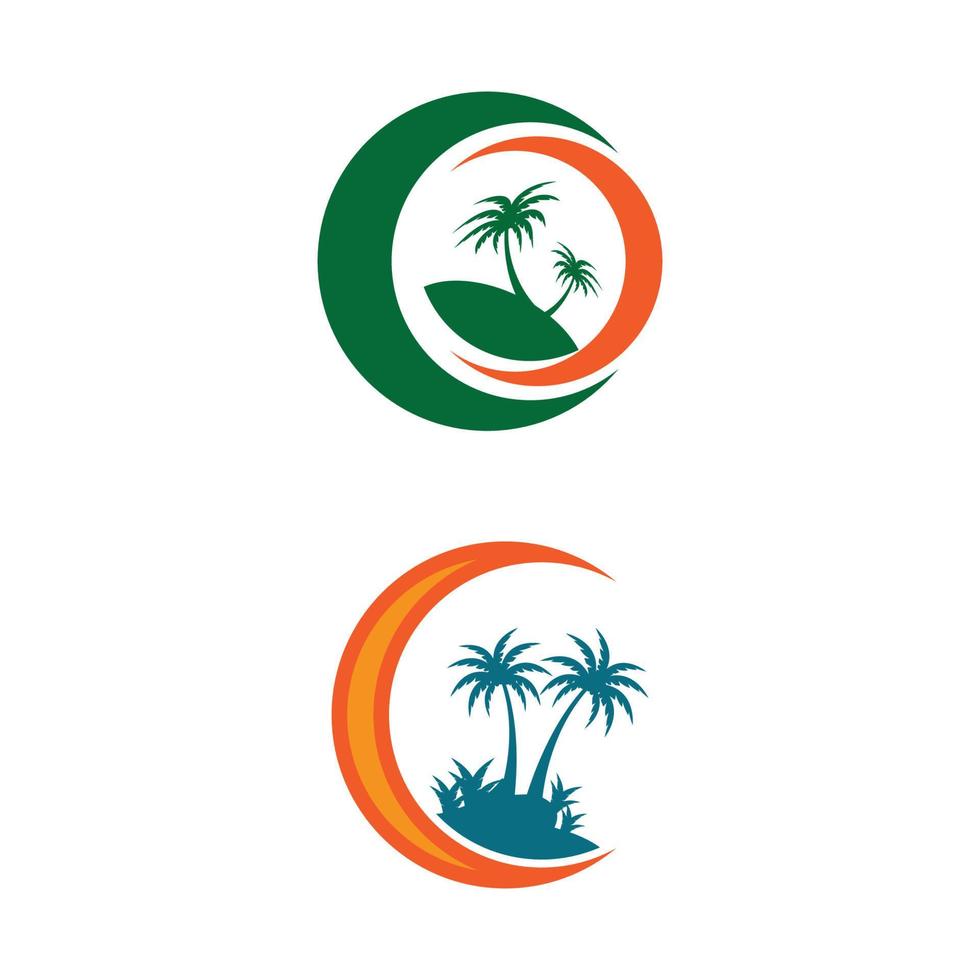 Palm tree summer logo and symbol template vector design