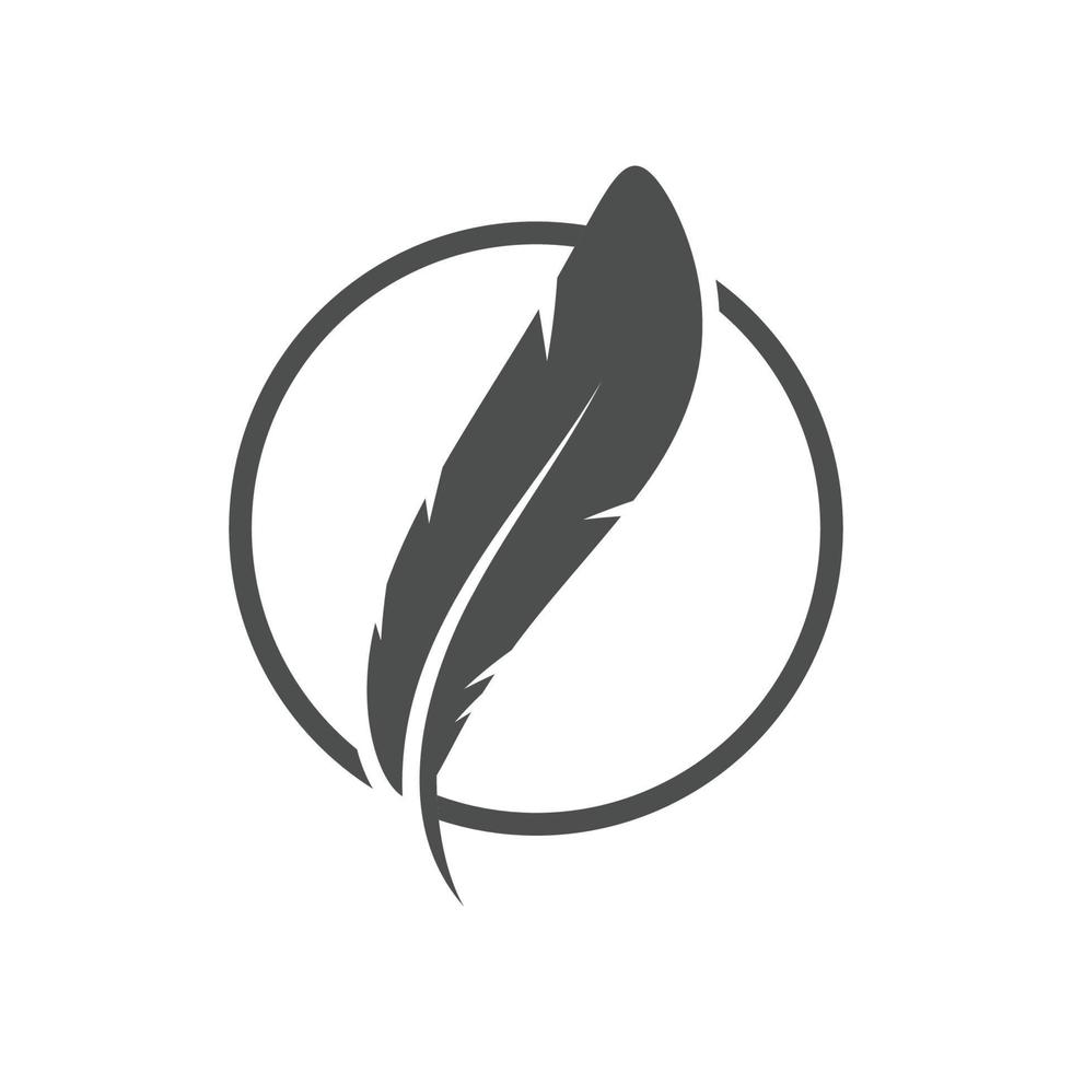 feather logo vector template and symbol design