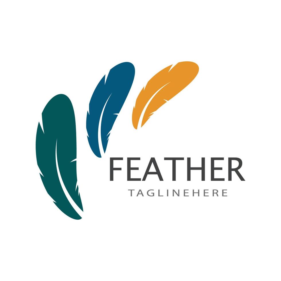 feather logo vector template and symbol design