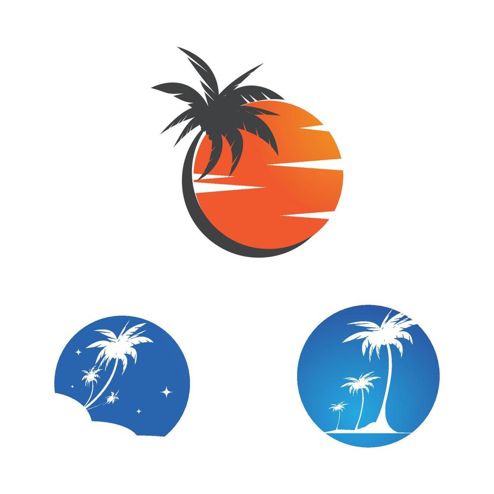 palma árbol verano logo y símbolo modelo vector diseño