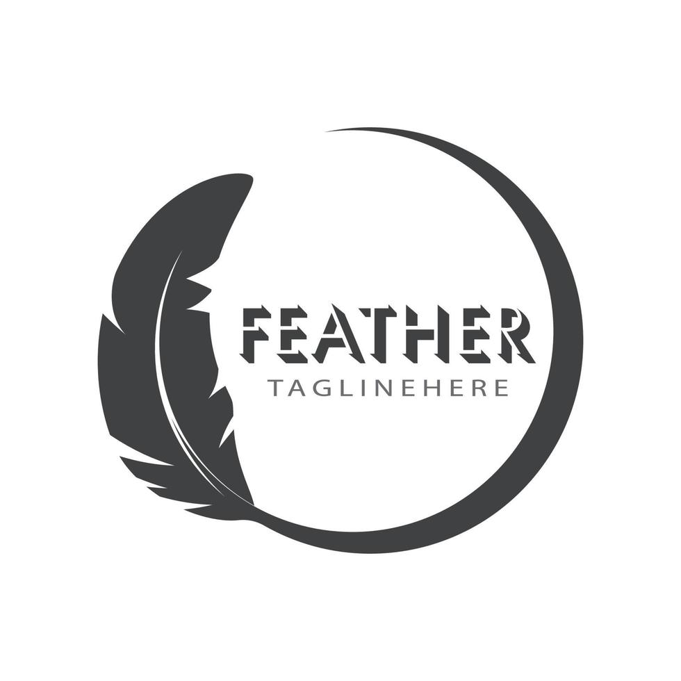 feather logo vector template and symbol design