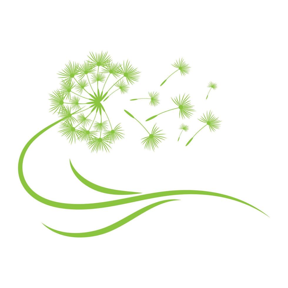 Dandelion flower logo vector and symbol template