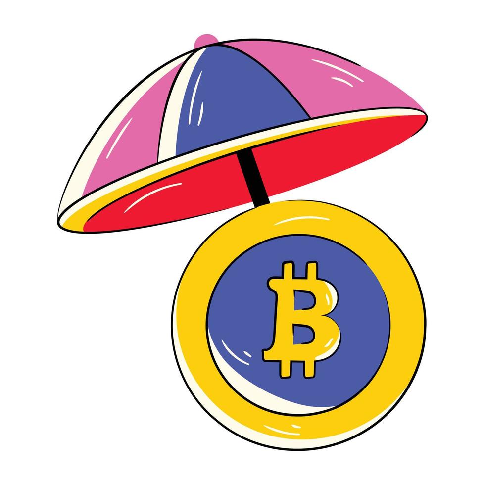 Trendy Bitcoin Insurance vector