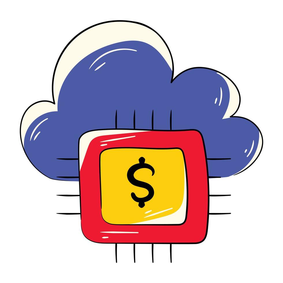 dinero en la nube de moda vector