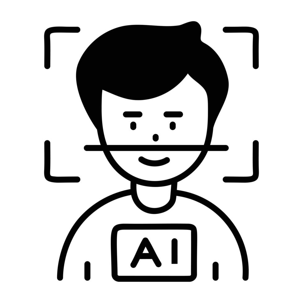 Trendy Face Recognition 20127631 Vector Art at Vecteezy