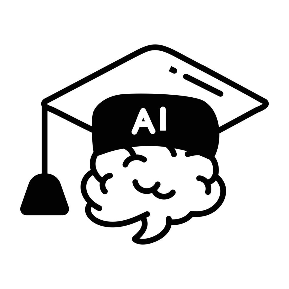 Trendy AI Education vector