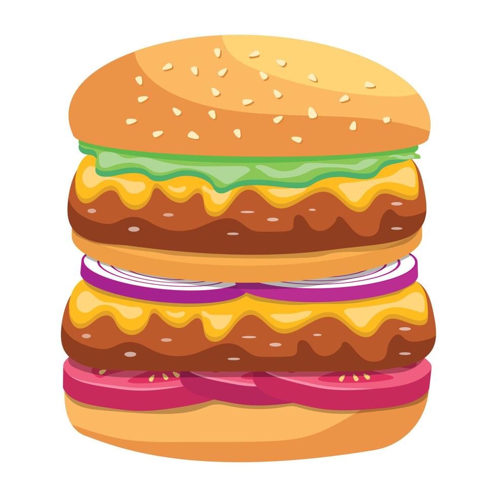 Trendy Double Burger vector