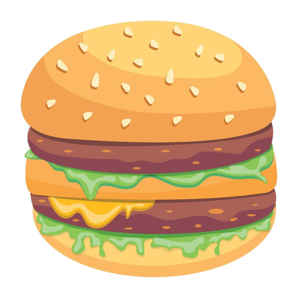 Trendy Double Burger vector