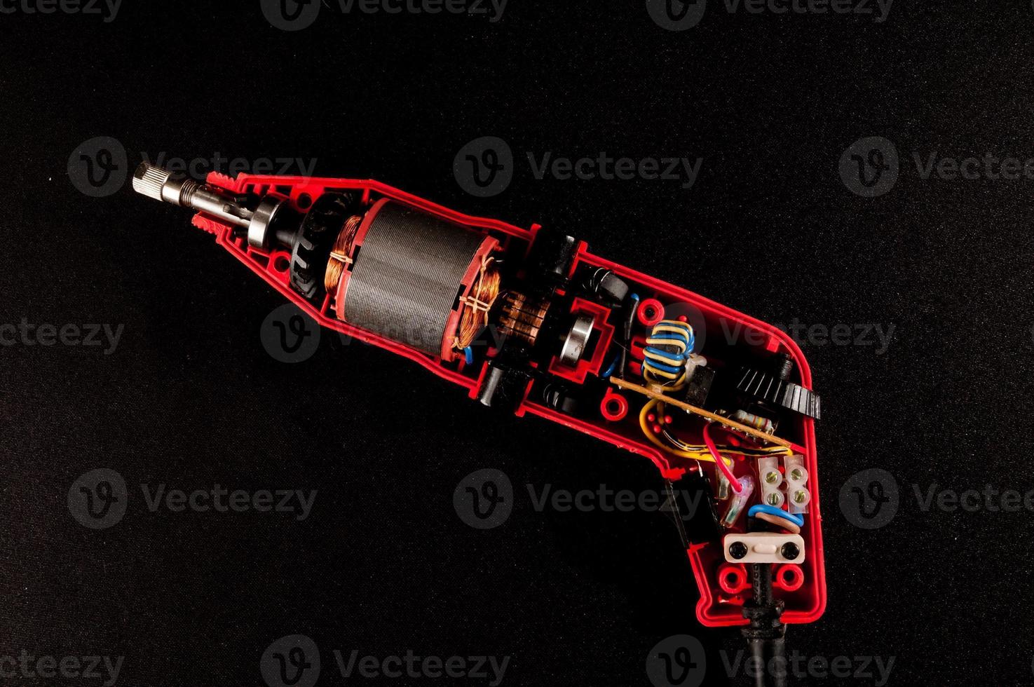 Red drill isolated photo