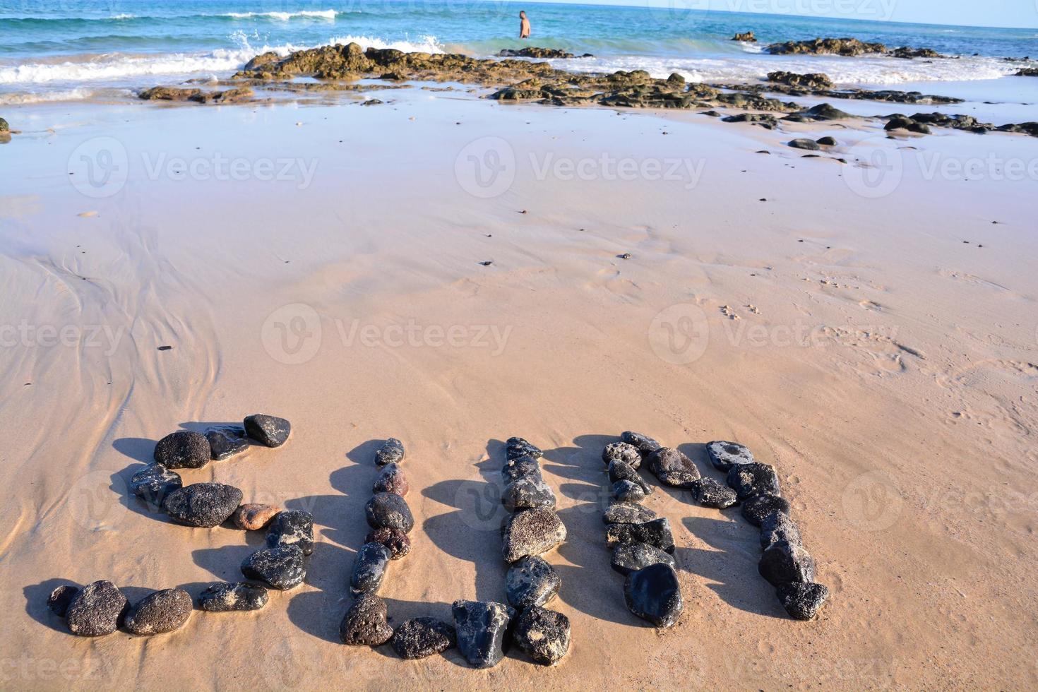 Rocks in the sand photo