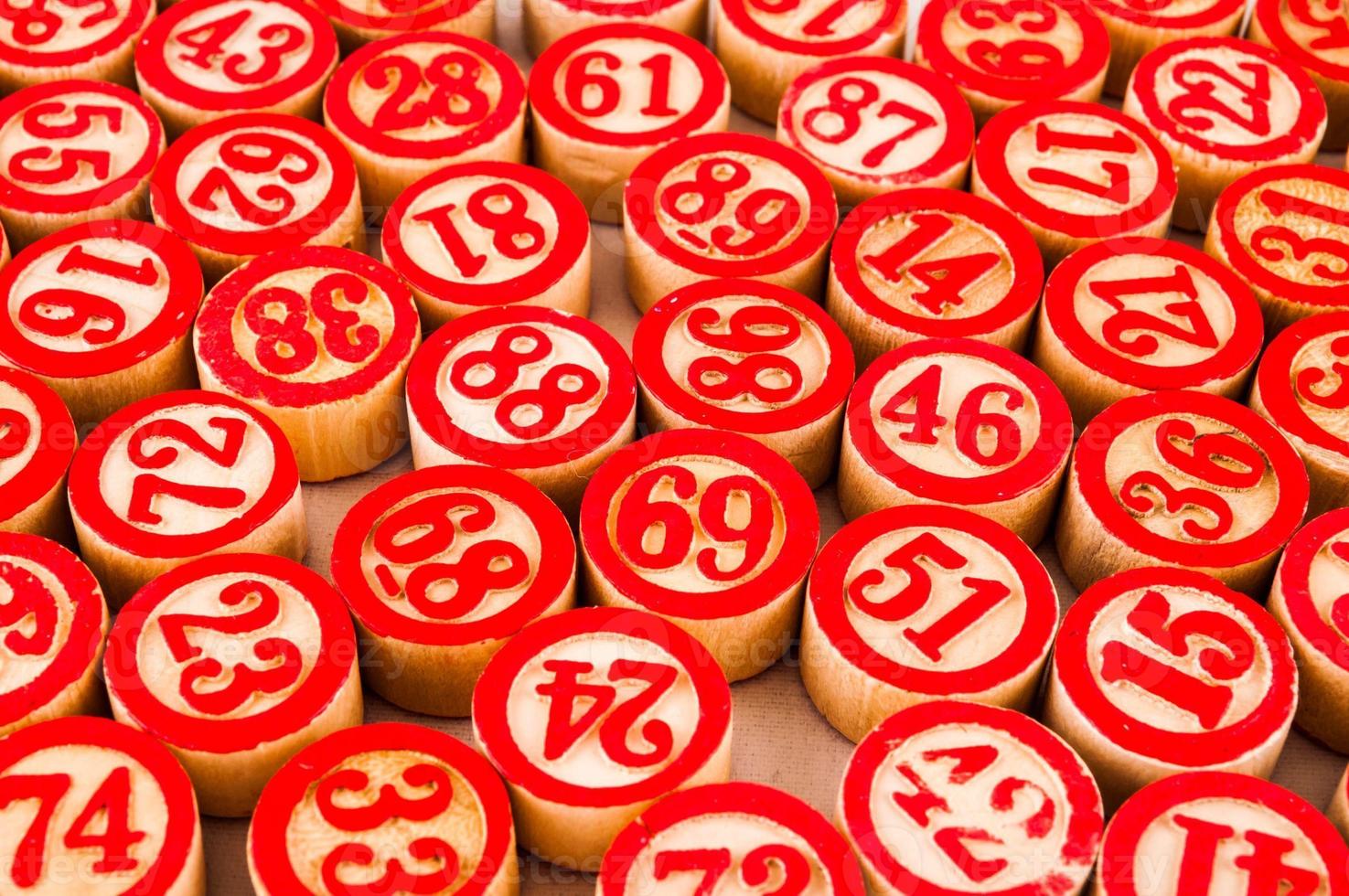 Wooden red numbers photo