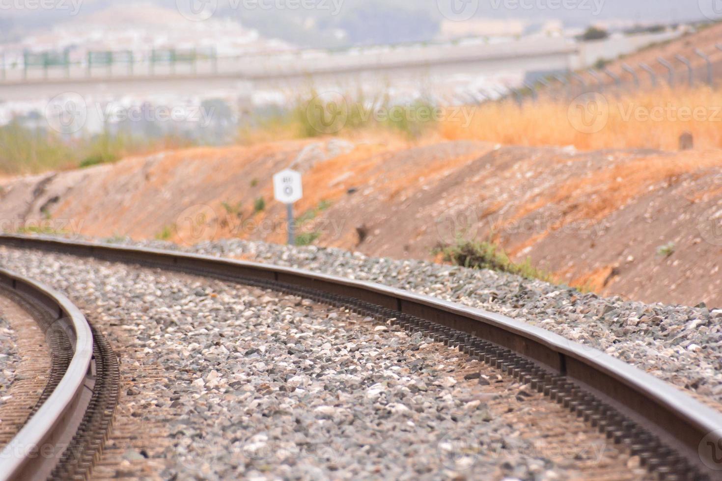 View of the train tracks photo