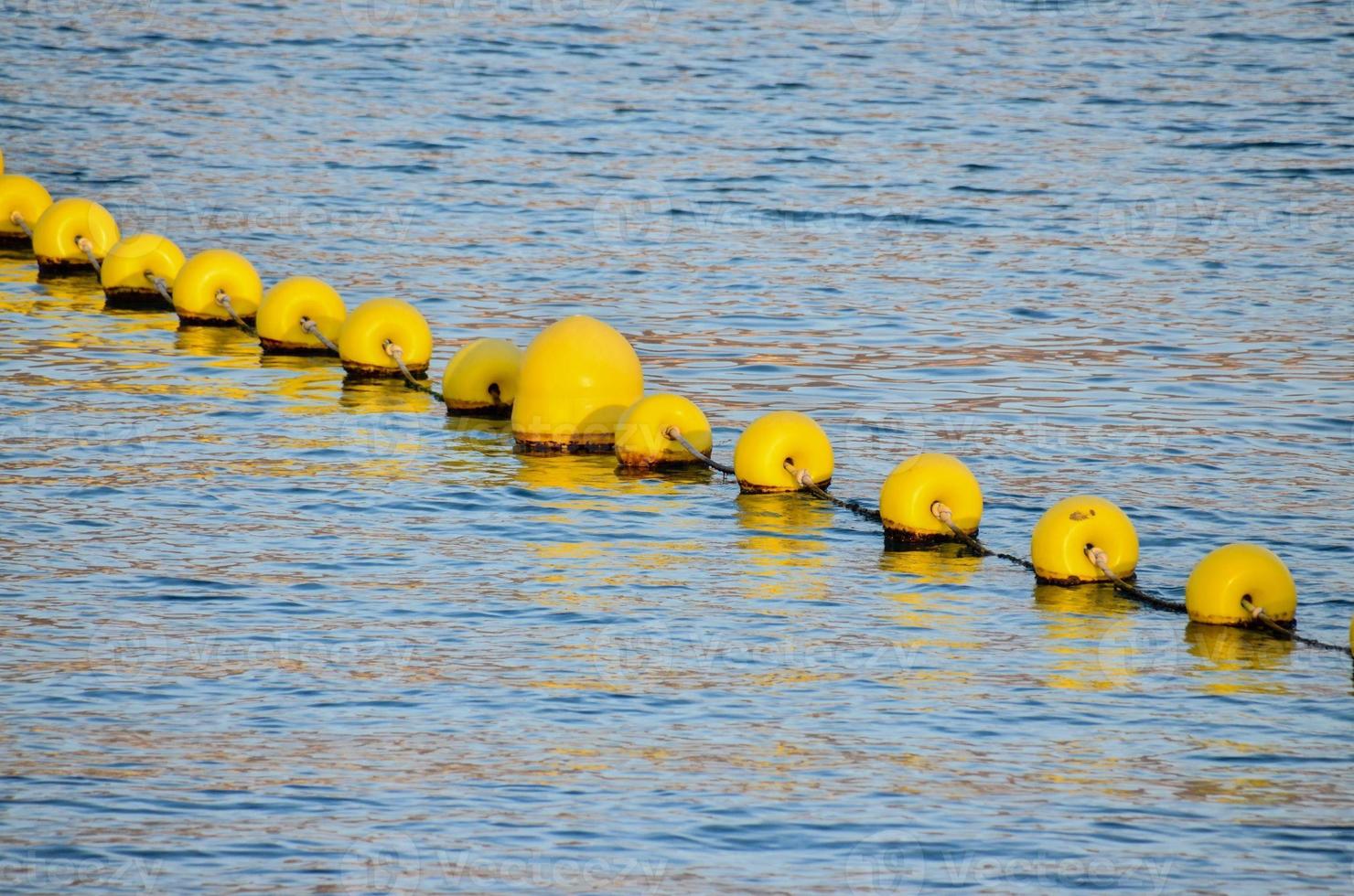 Yellow floating buoys photo