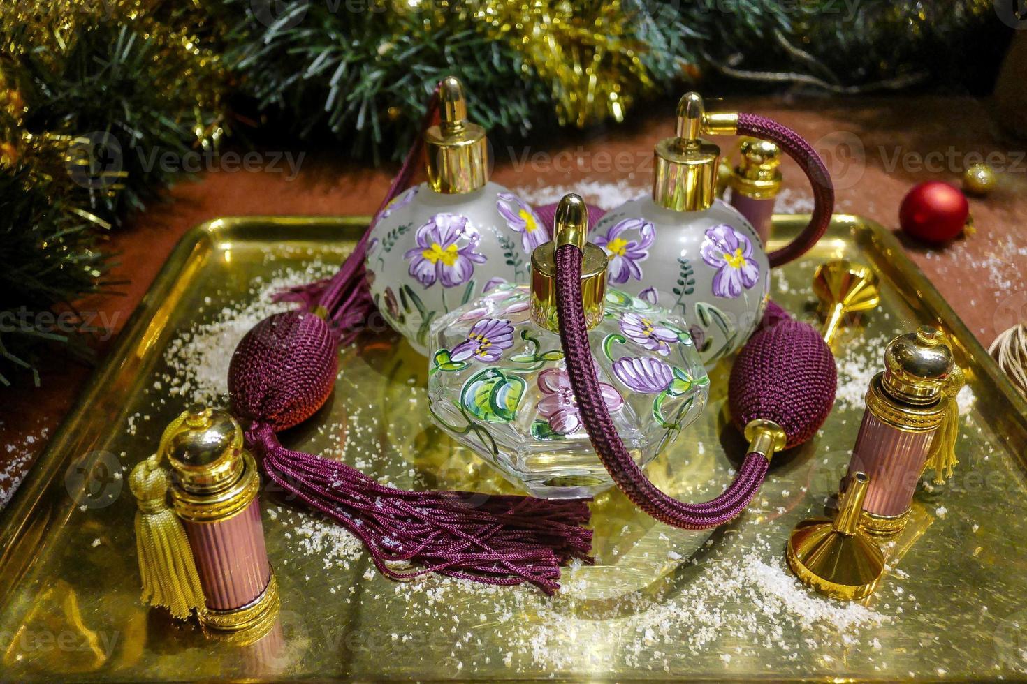 Christmas bubbles under the tree photo