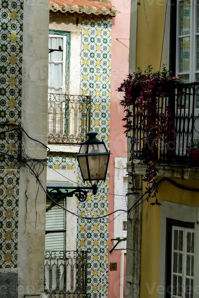 Colourful houses in the city photo