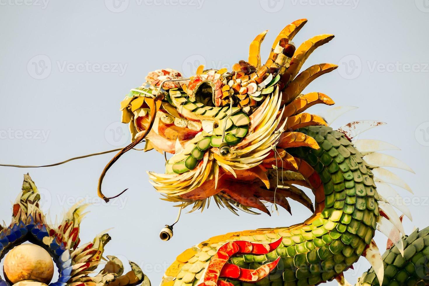 Dragon sculpture close up photo