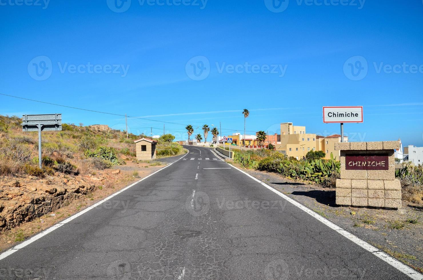 Road through the scenic landscape photo