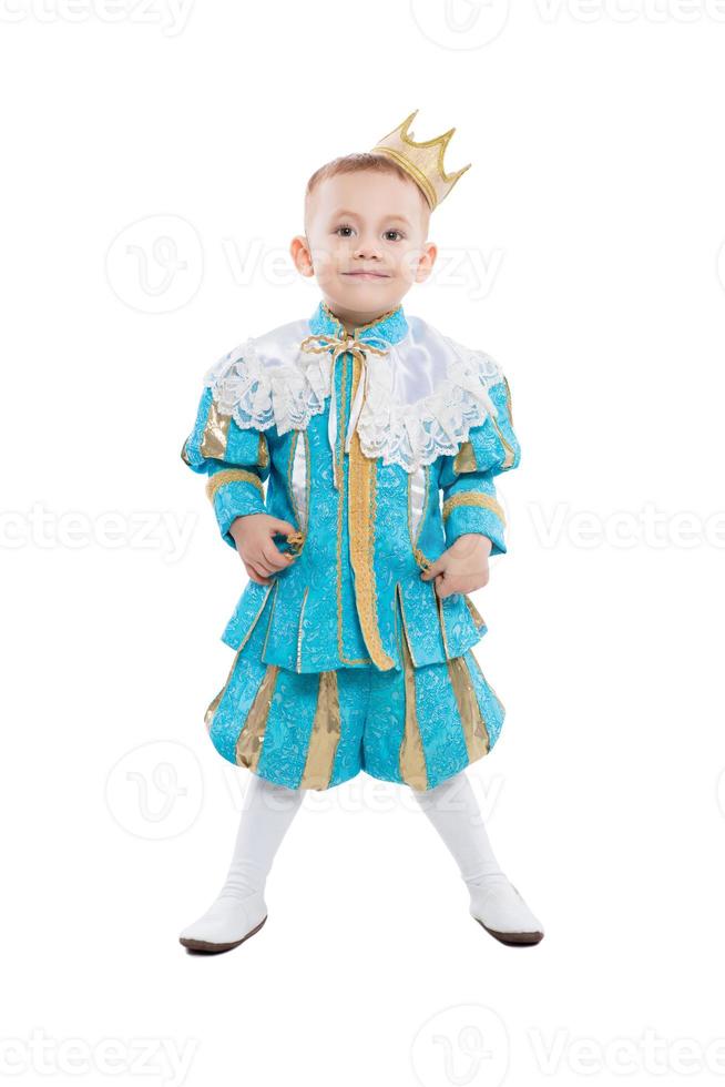 Charming little boy posing in studio photo