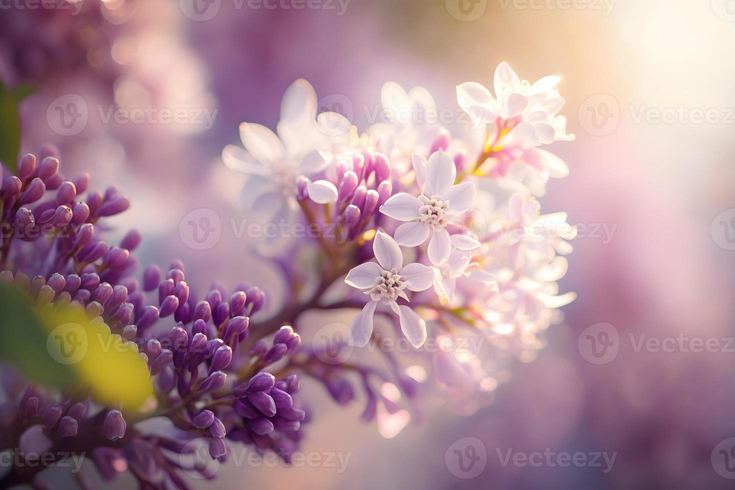 lila flores primavera florecer, soleado día ligero bokeh antecedentes foto