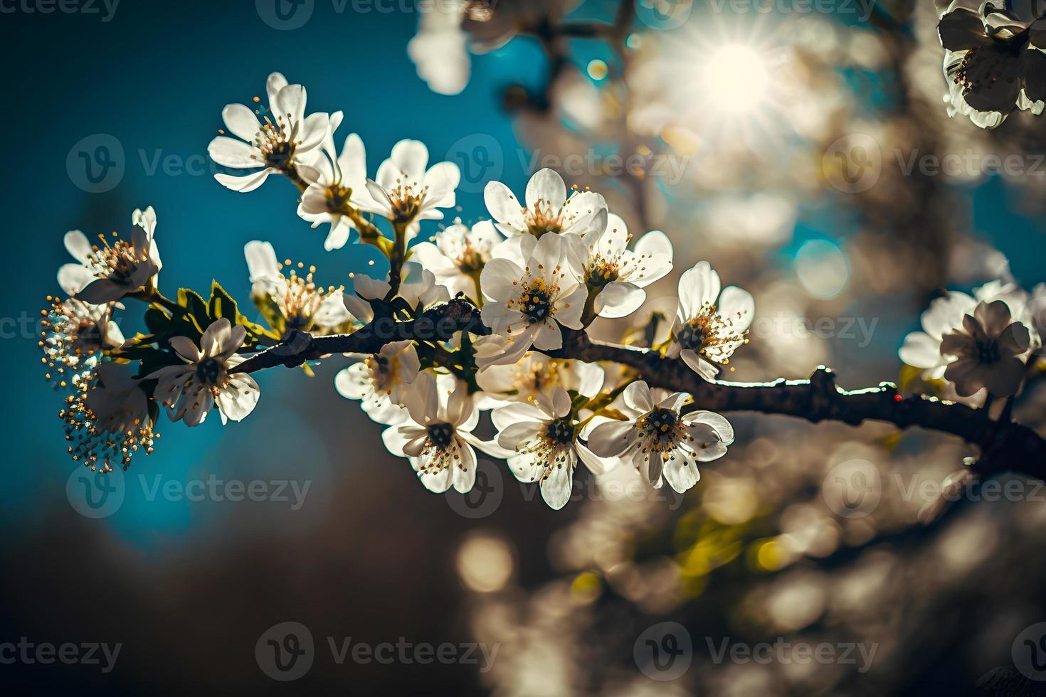 photos Spring Blooming - White Blossoms And Sunlight In The Sky, Photography