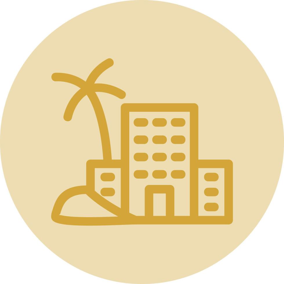 Desert Hotel Vector Icon Design