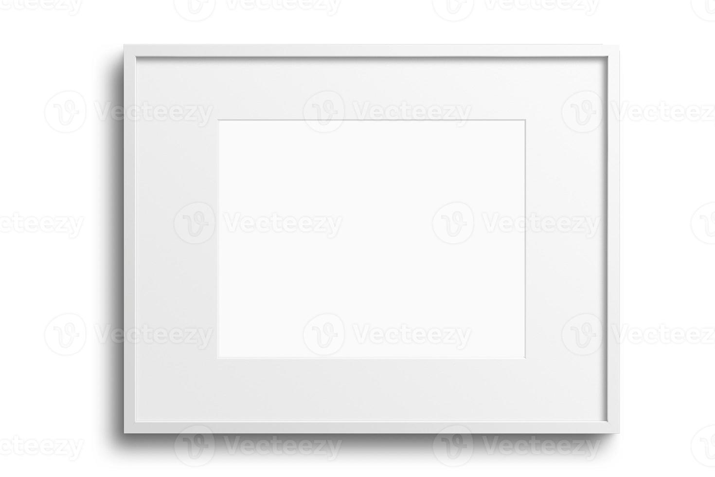 110 White landscape picture frame mockup isolated on a transparent background photo