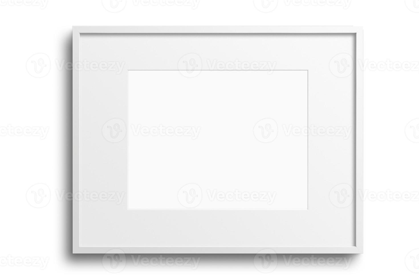 110 White landscape picture frame mockup isolated on a transparent background photo