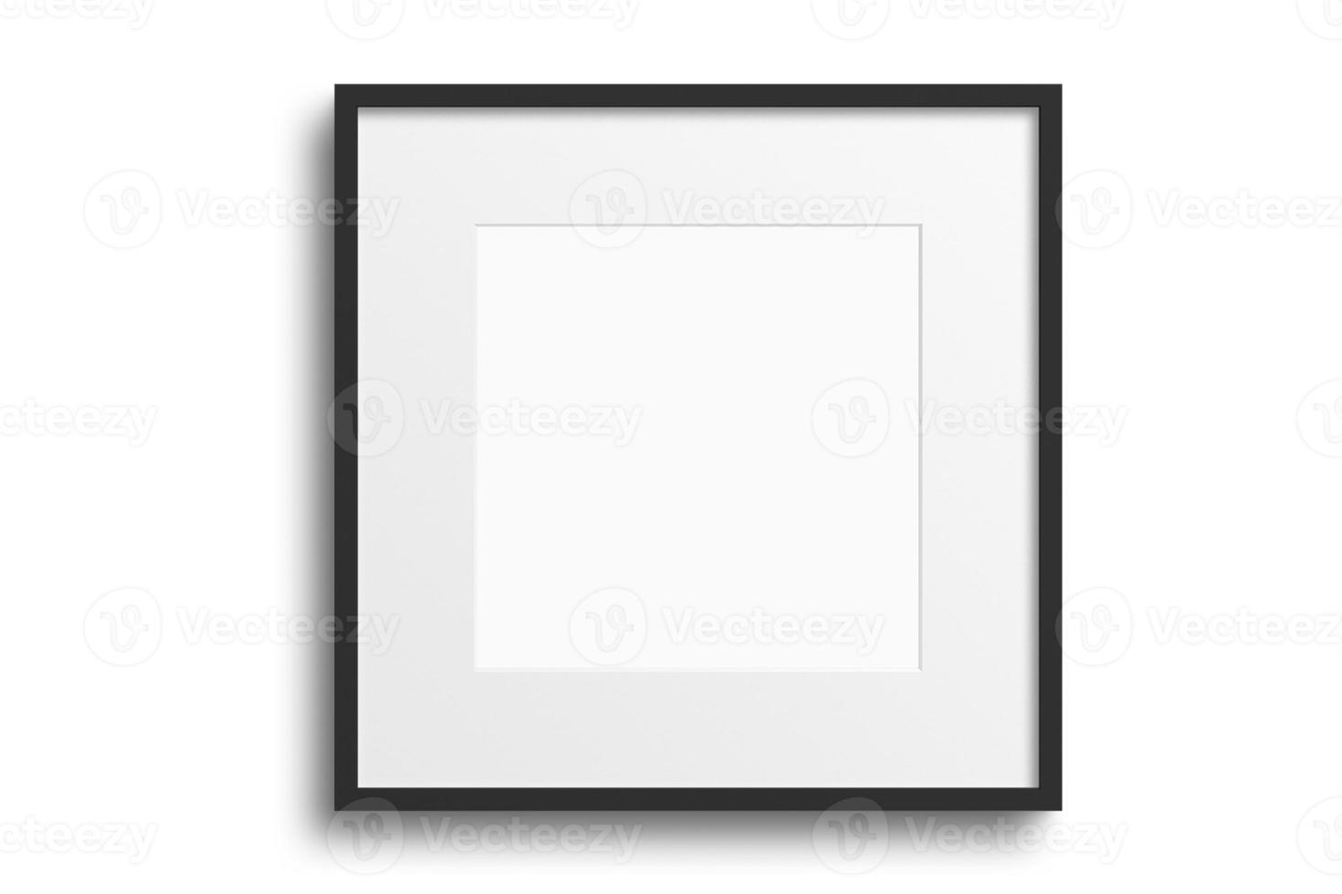 118 Black square picture frame mockup isolated on a transparent background photo