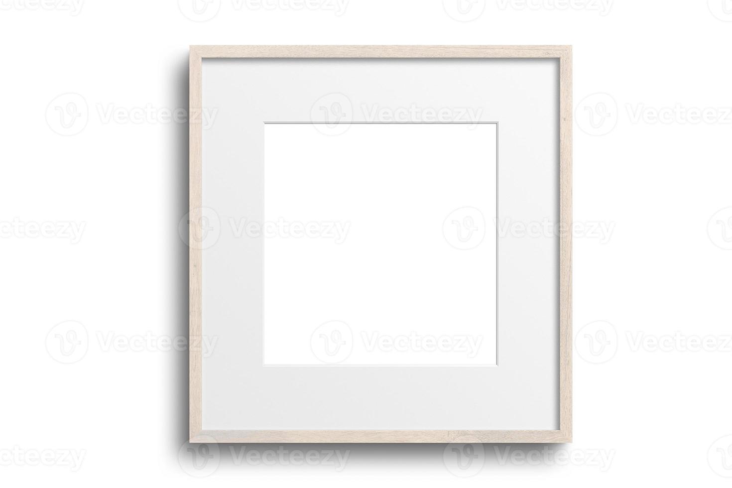 121 Beige square picture frame mockup isolated on a transparent background photo