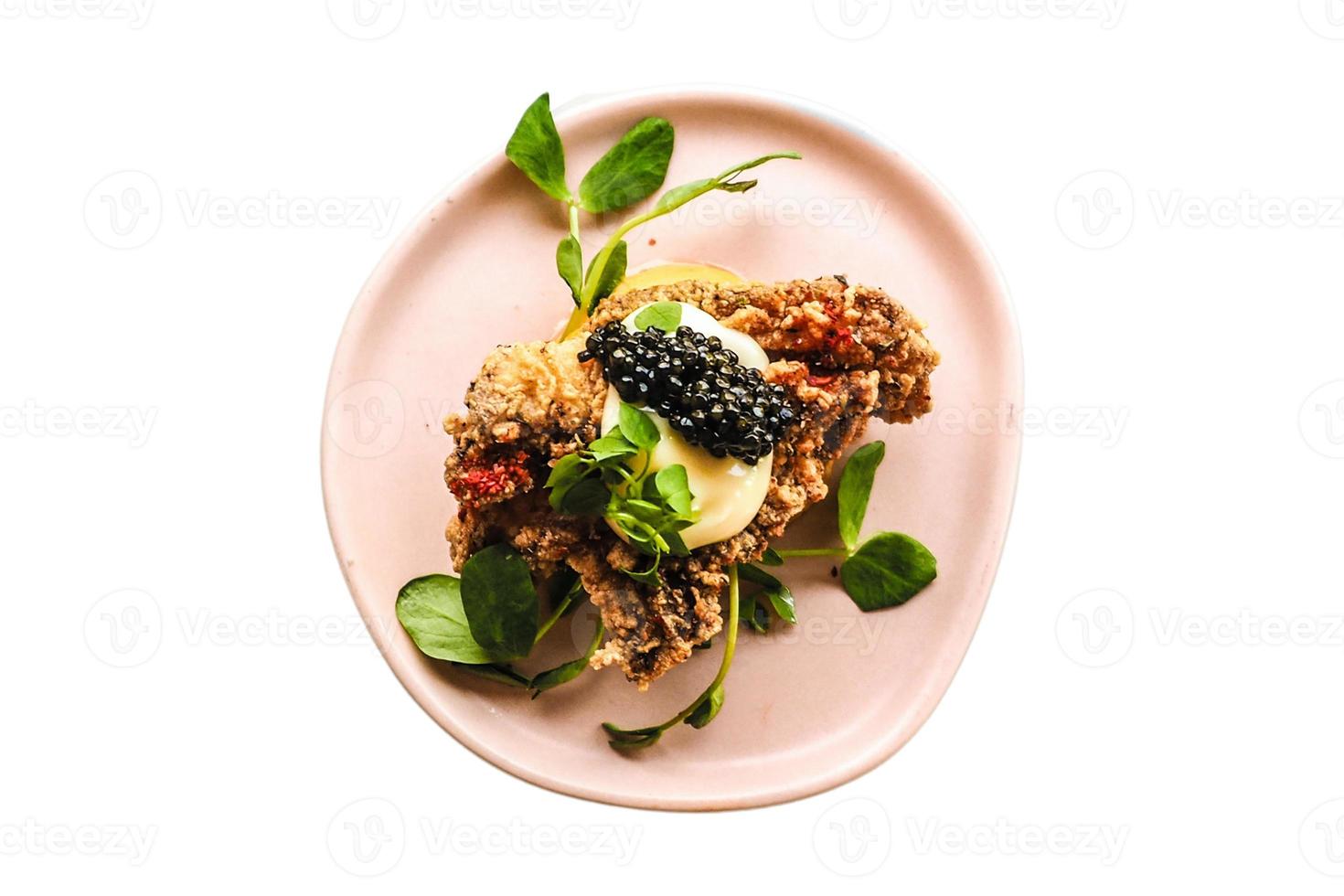 2928 Fried chicken with vegetables lunch isolated on a transparent background photo