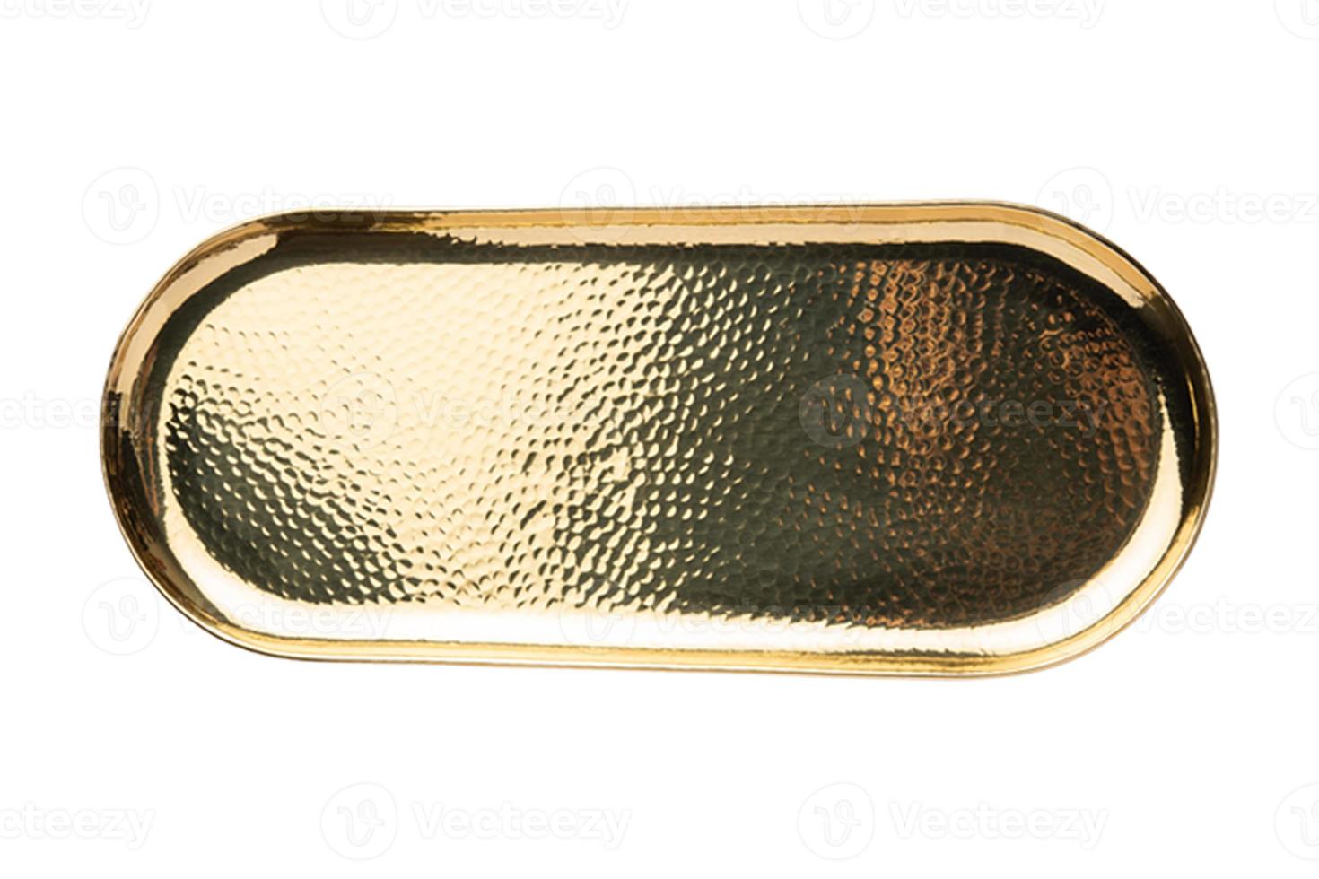 4876 Golden tray tableware isolated on a transparent background photo