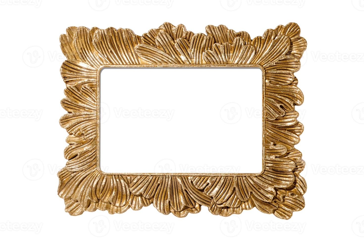 4884 Golden frame mockup isolated on a transparent background photo