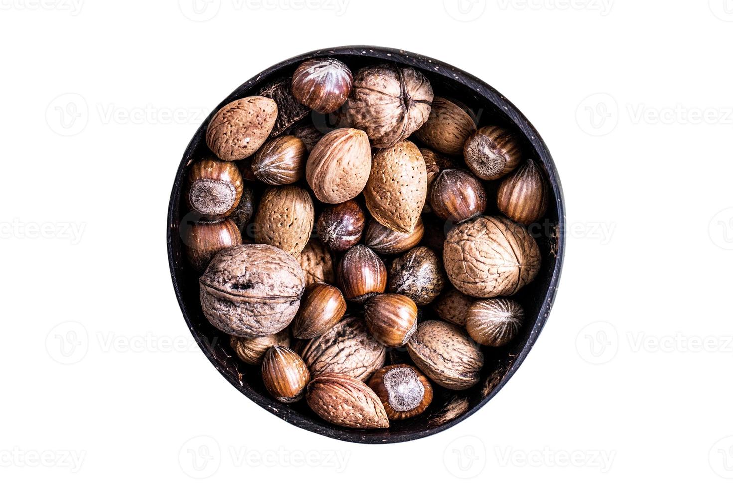 4970 Black bowl with seeds isolated on a transparent background photo