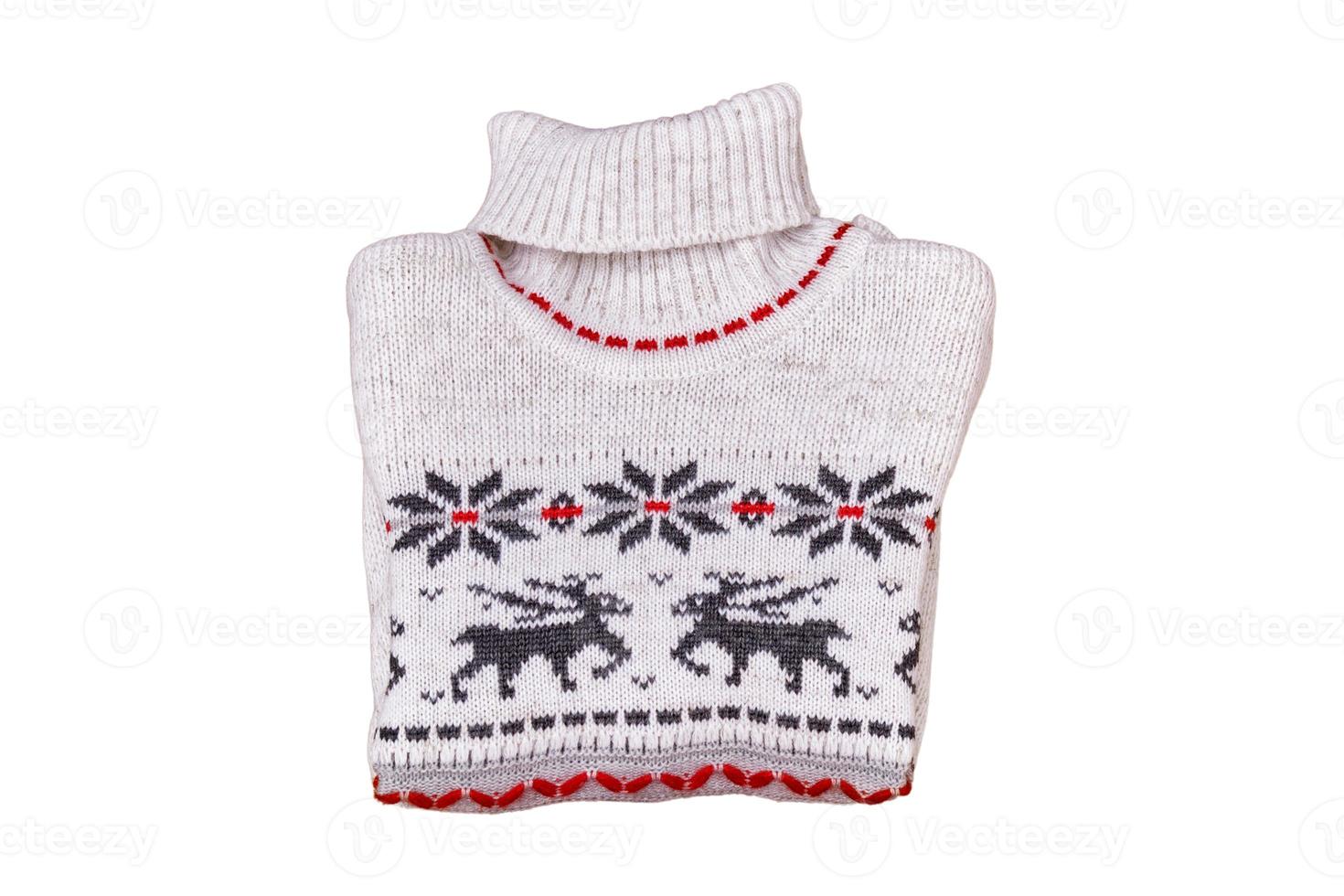 5107 White Christmas sweater isolated on a transparent background photo