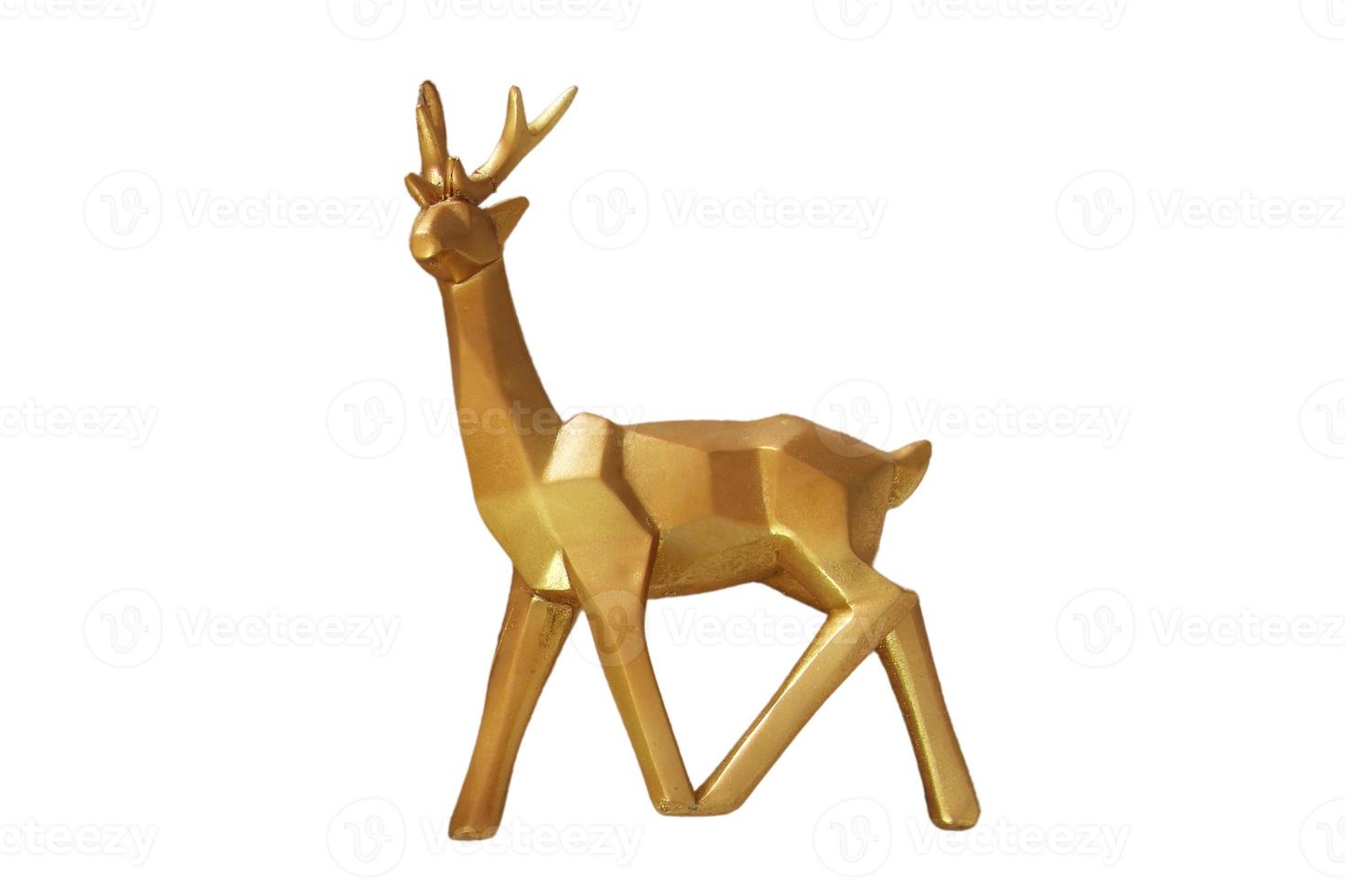 6931 Gold reindeer isolated on a transparent background photo