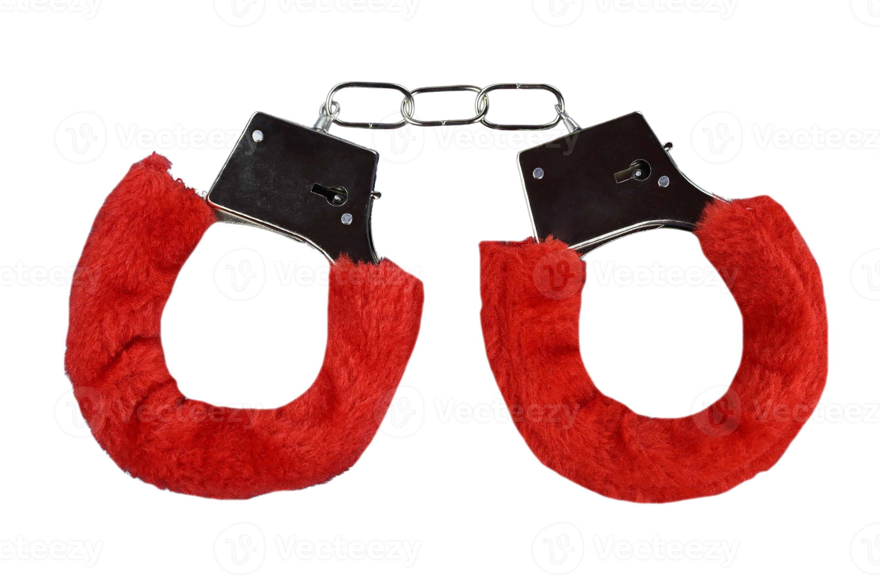 7575 Red handcuffs isolated on a transparent background 20137588 Stock