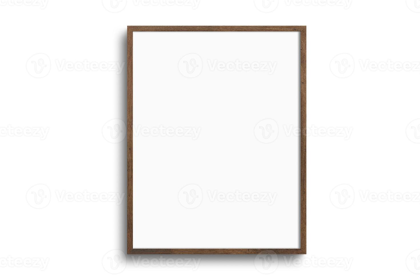 128 Brown portrait picture frame mockup isolated on a transparent background photo