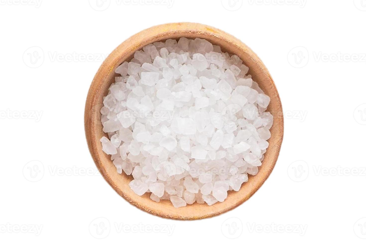 280 Beige bowl with sea salt isolated on a transparent background photo