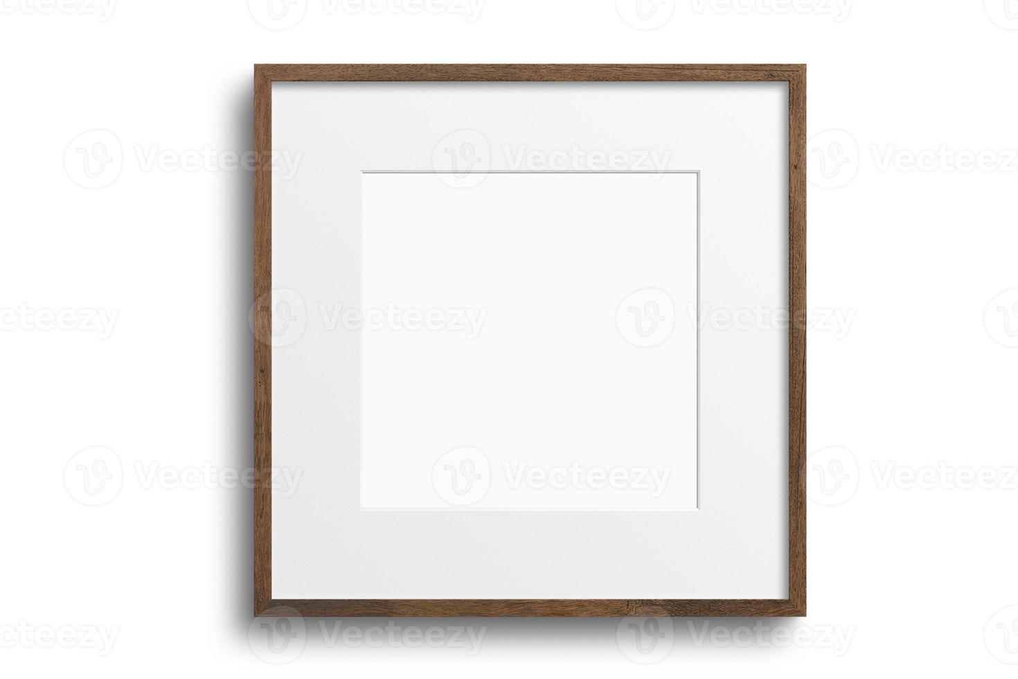 120 Brown square picture frame mockup isolated on a transparent background photo
