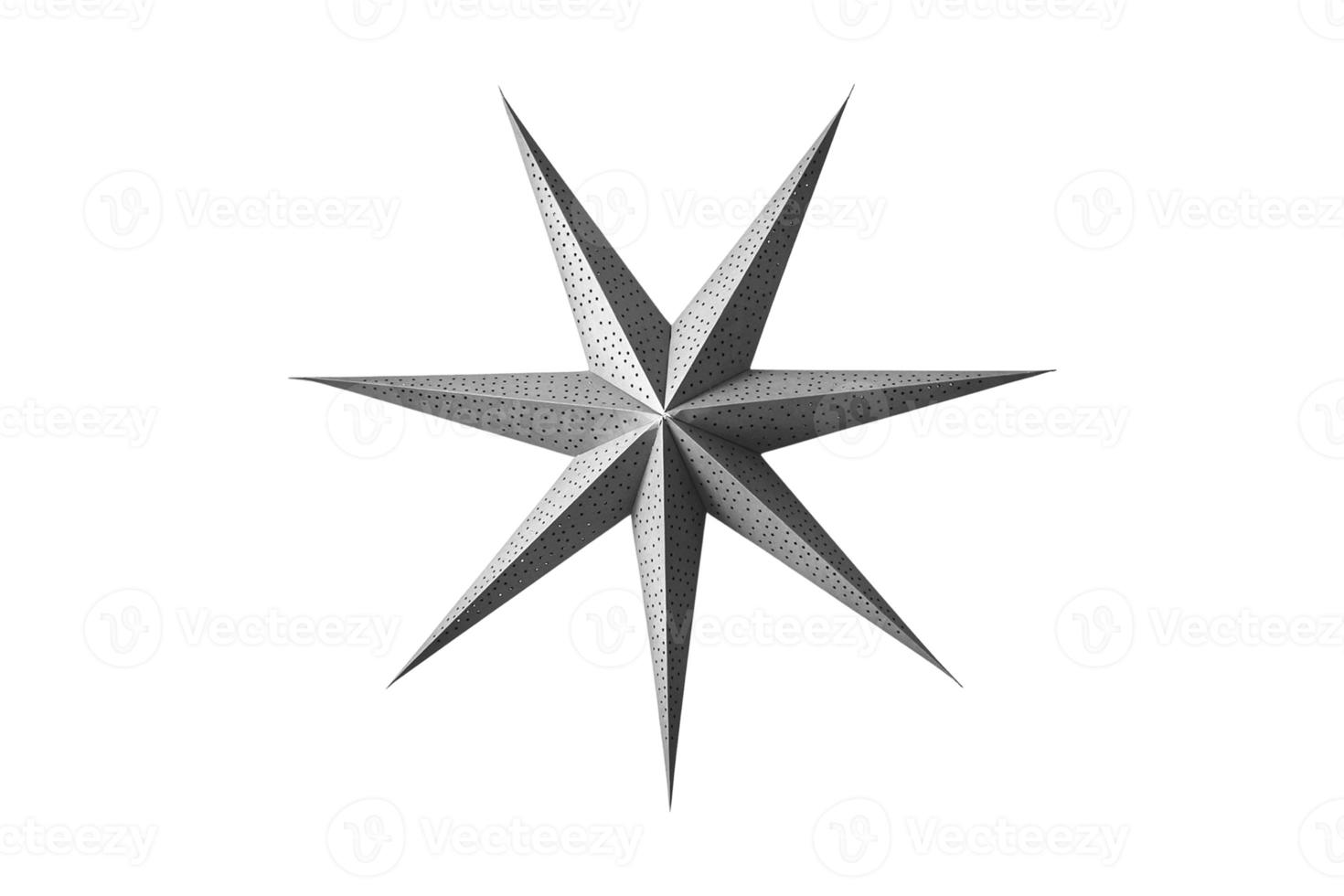 568 Silver christmas star isolated on a transparent background photo