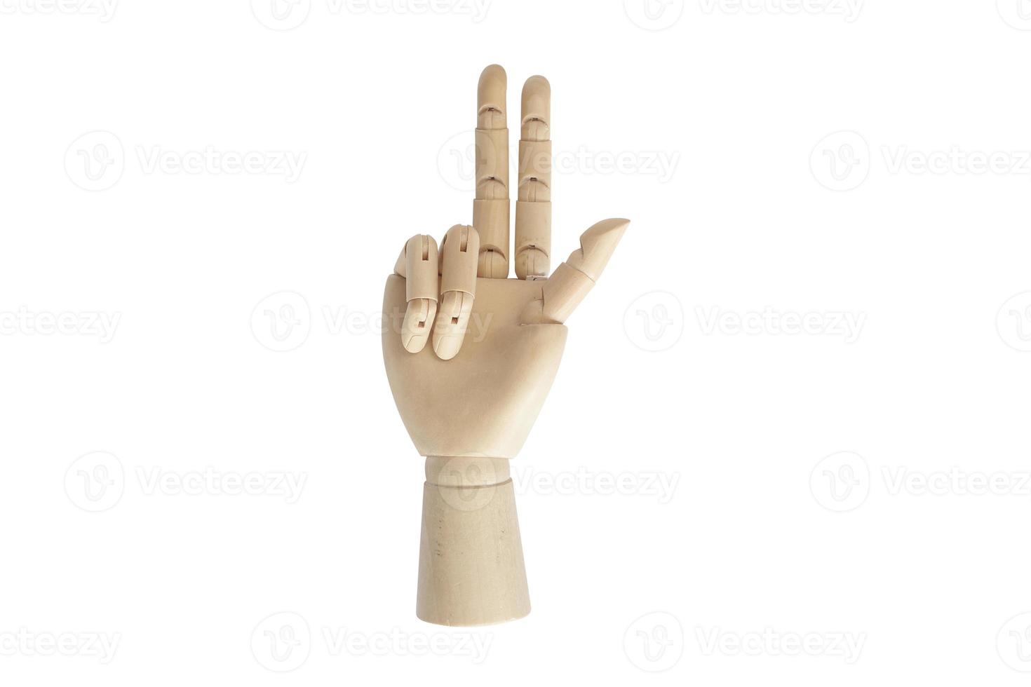 630 Wooden hand decorative isolated on a transparent background photo
