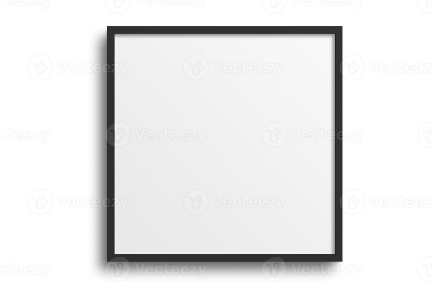 131 Black square picture frame mockup isolated on a transparent background photo