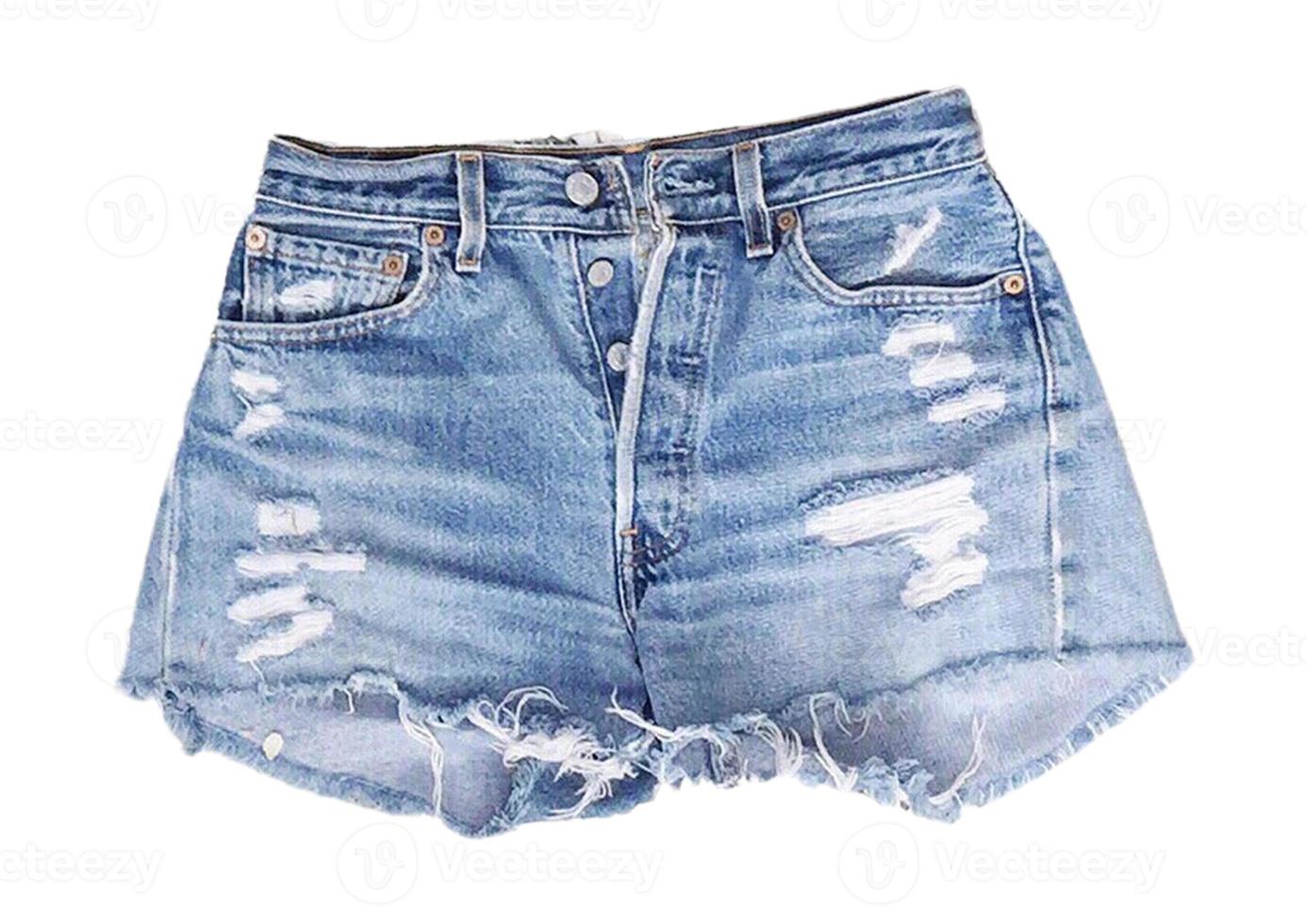2775 Denim shorts isolated on a transparent background photo