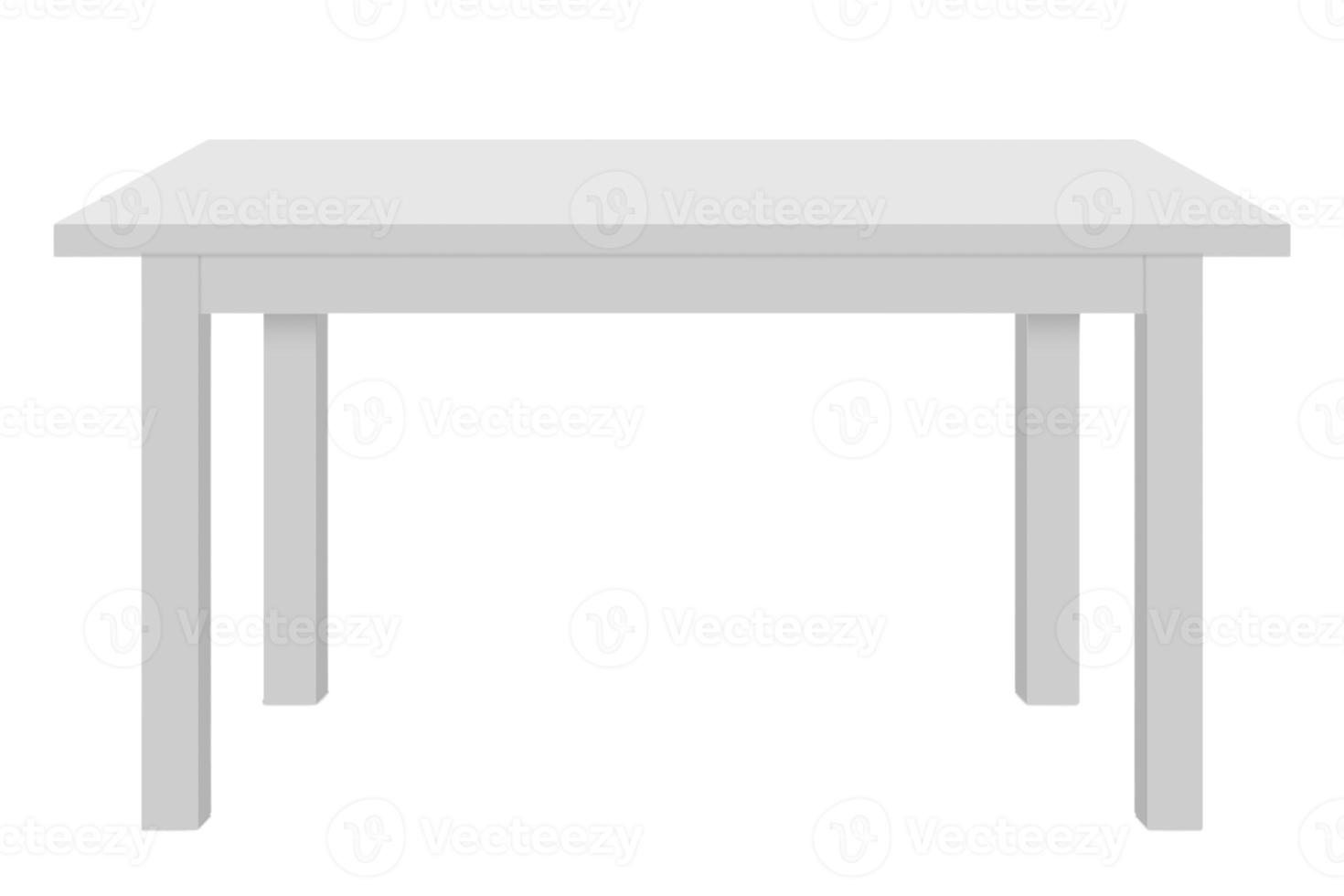 1828 White table isolated on a transparent background photo