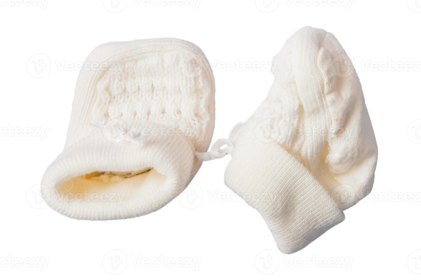 1217 White baby shoes isolated on a transparent background photo