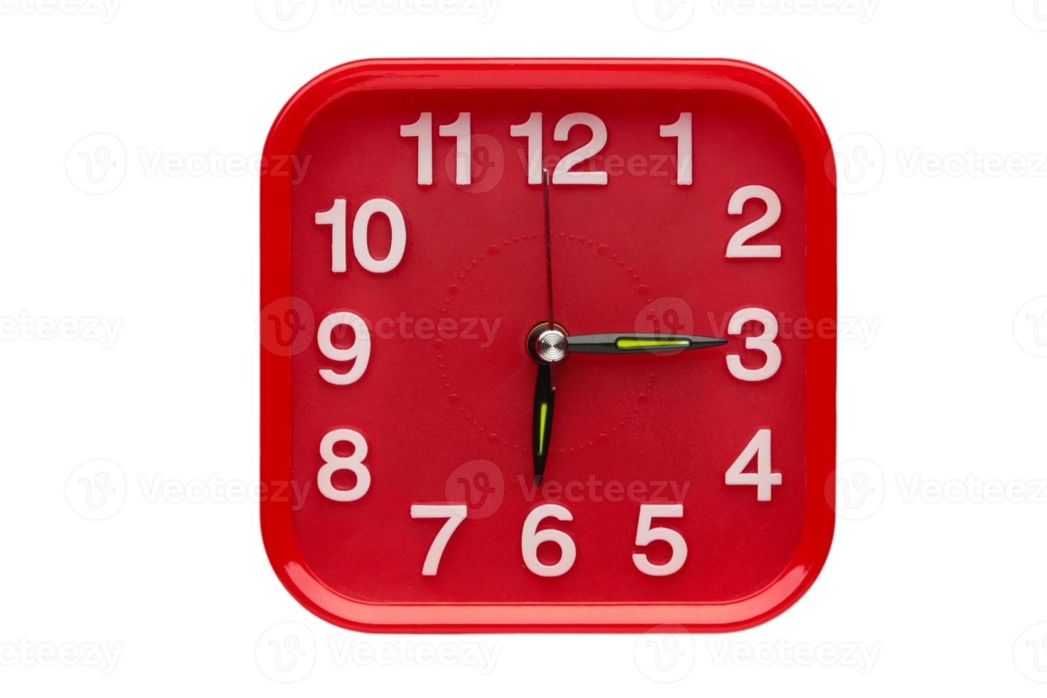 2960 Red clock isolated on a transparent background photo