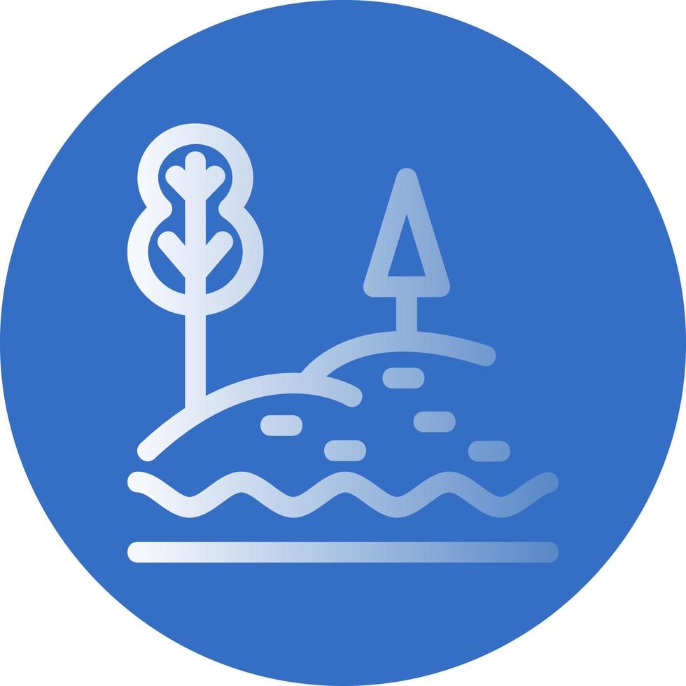 Lake Landscape Vector Icon Design