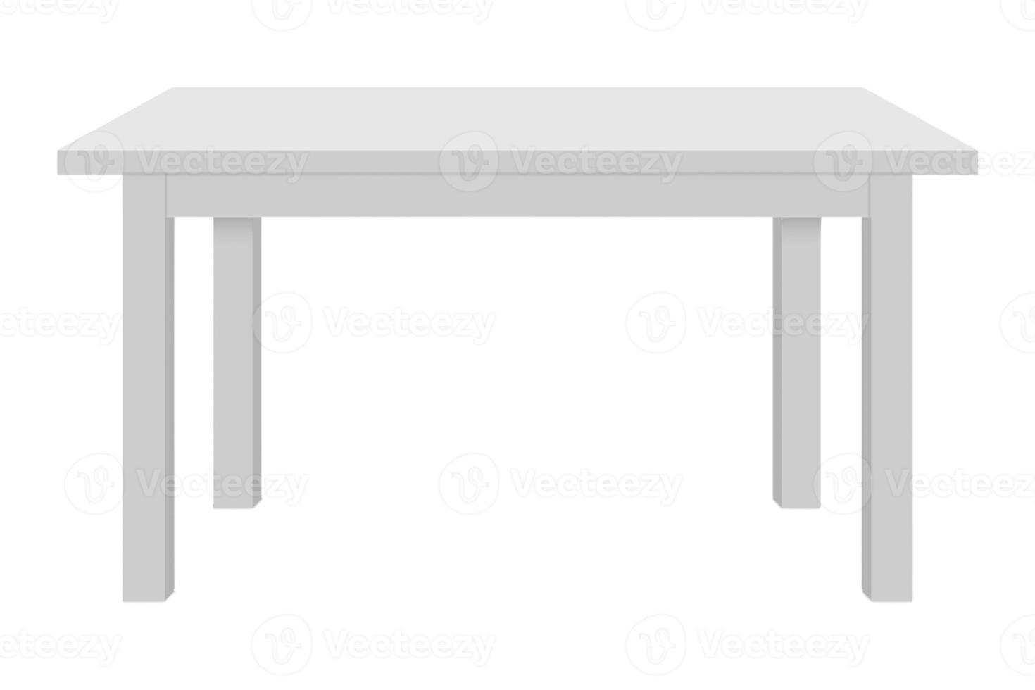 362 White dining table isolated on a transparent background photo